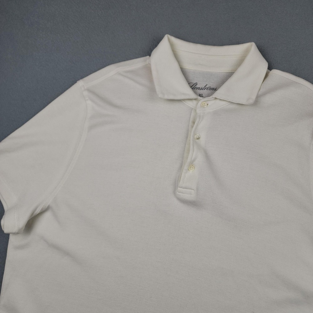 Stenströms Polo Shirt Mens XL White 100% Cotton Knit Classic Casual Portugal